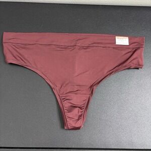 Plus Size 22/24 Lane Bryant Cacique Comfort Bliss Thong Maroon Nylon NWT